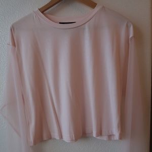 Forever 21 Pink Mesh Long Sleeve in Juniors